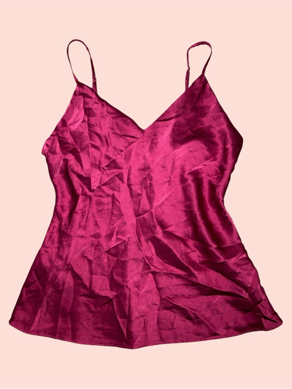 Deep Red Silk Tank Top